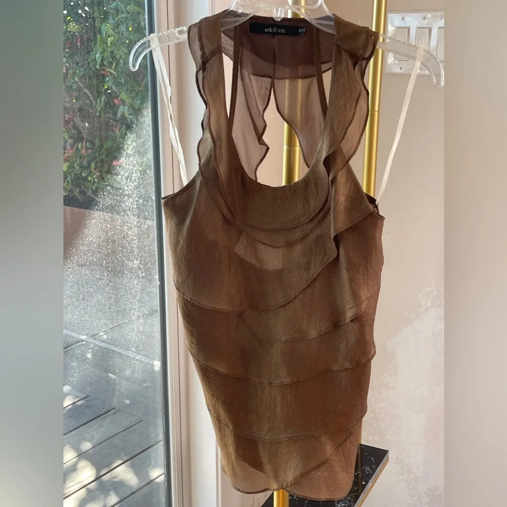 Ark & Co Gold Ruffle tank - Picture 1 of 8